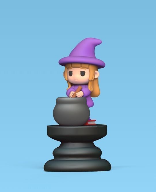 Halloween Chess - Witch 3D print model_1
