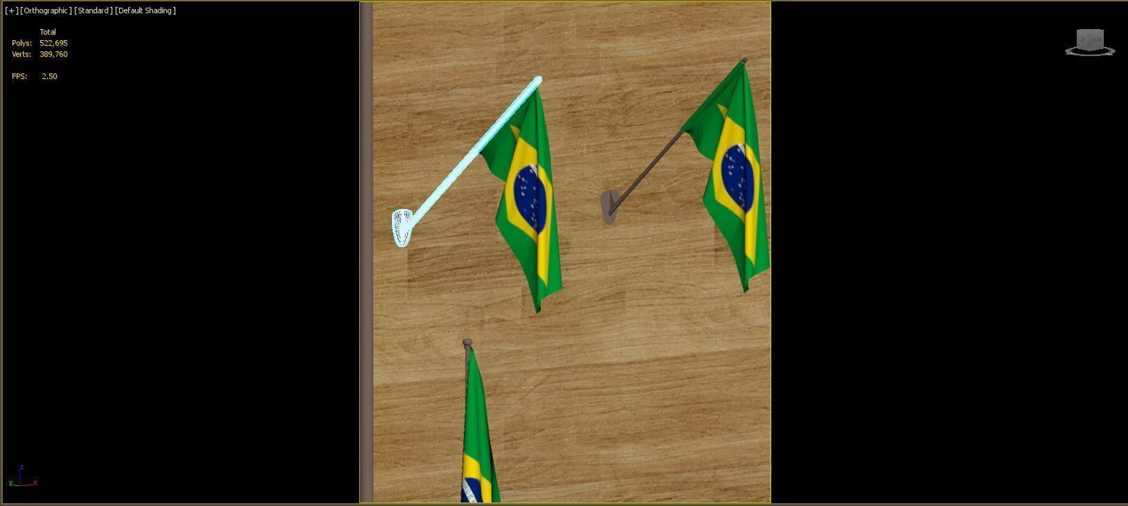 Flag Brasil Low-poly 3D model_1