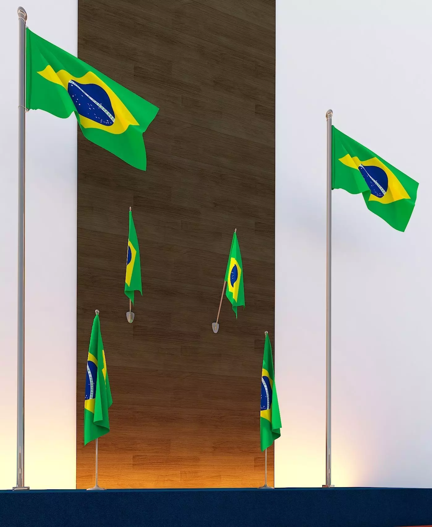 Flag Brasil Low-poly 3D model_0