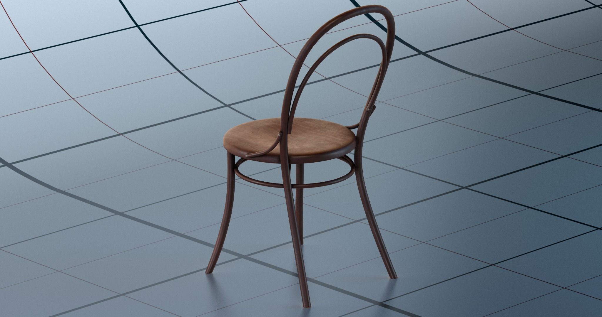 Chair PBR on table 3D model_6