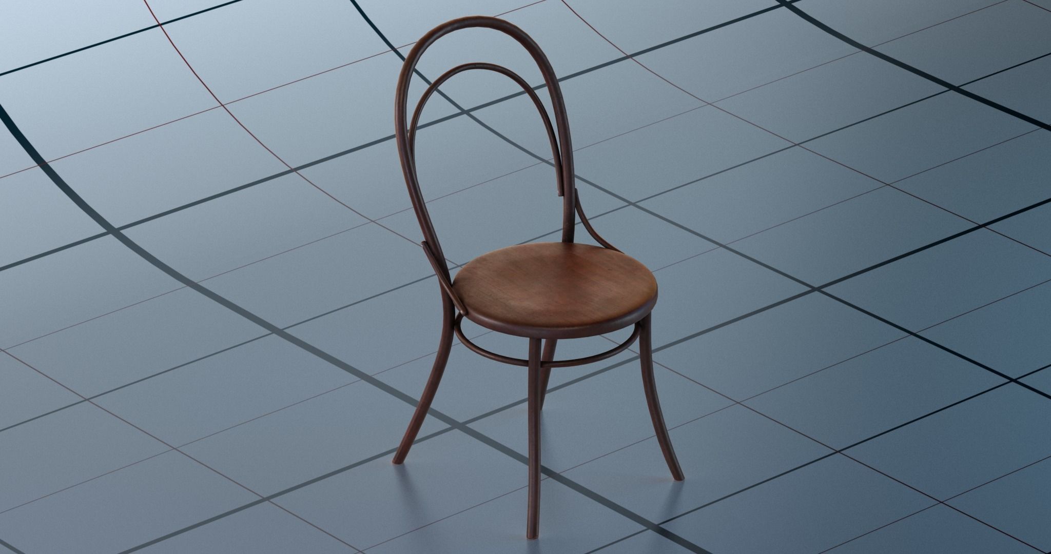 Chair PBR on table 3D model_3