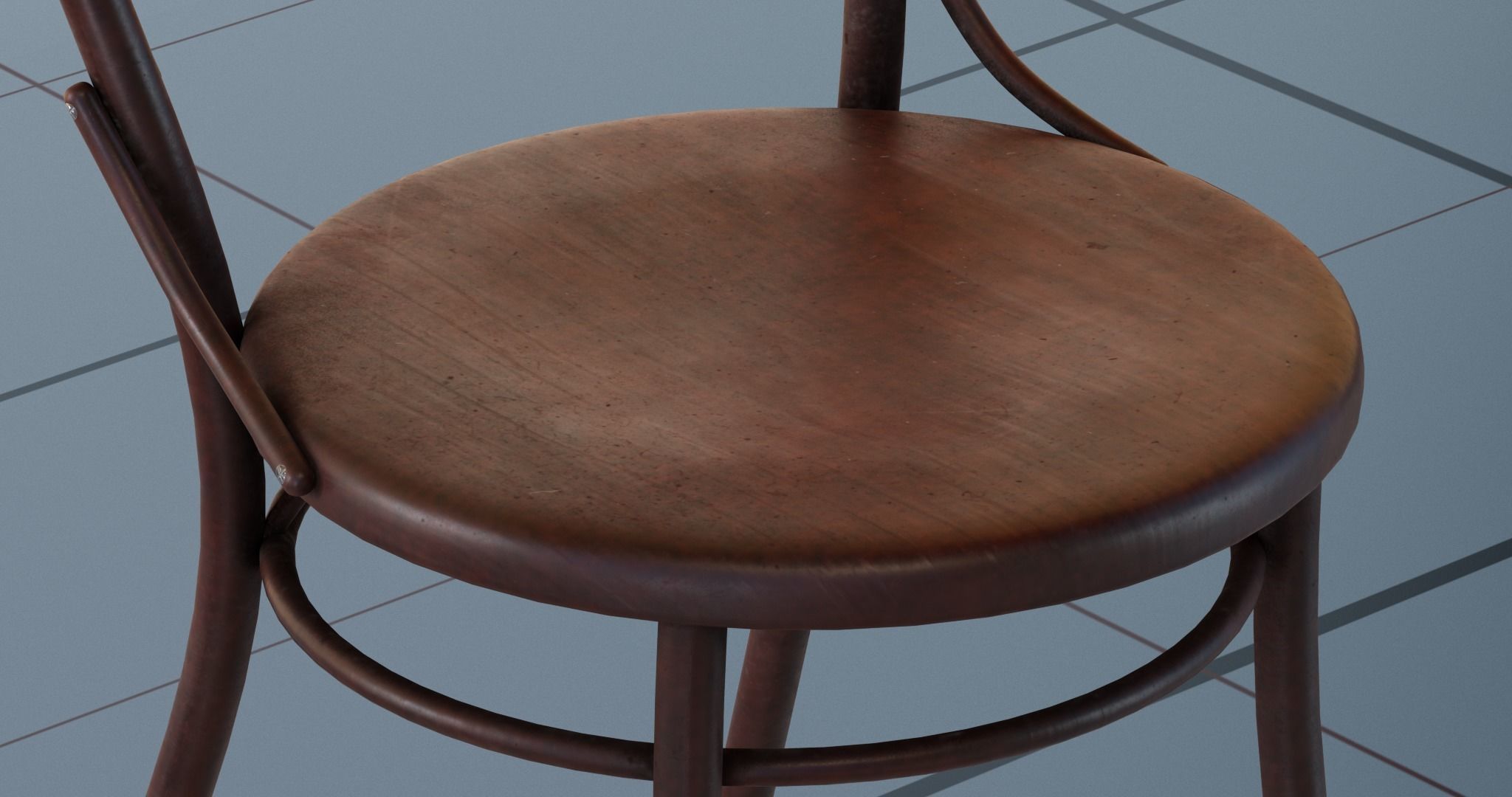 Chair PBR on table 3D model_4