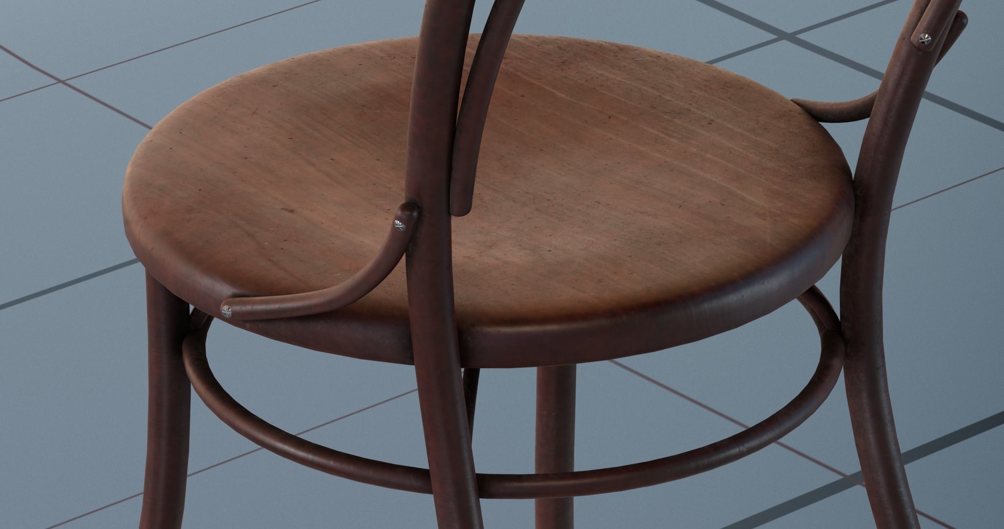 Chair PBR on table 3D model_5