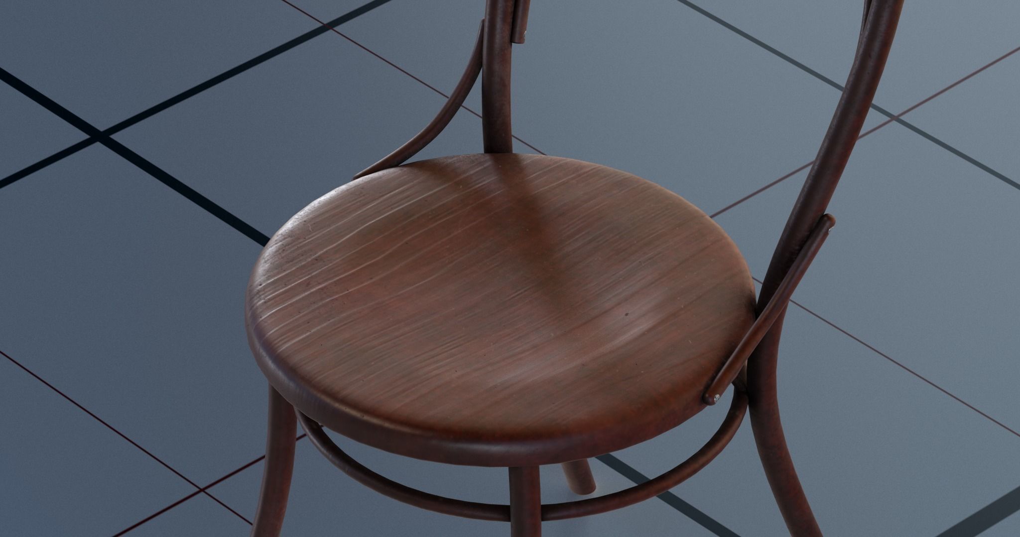 Chair PBR on table 3D model_2