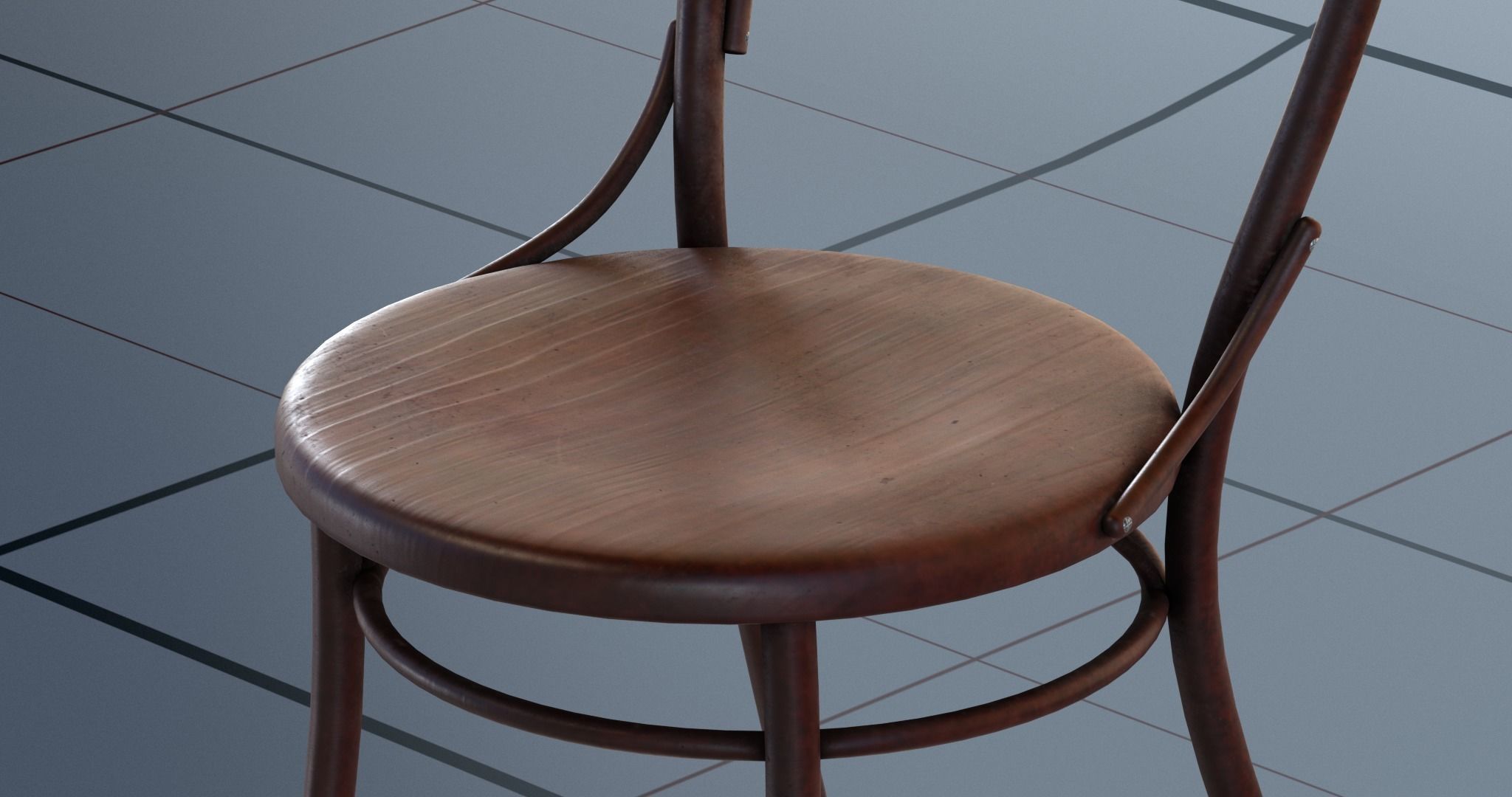 Chair PBR on table 3D model_1