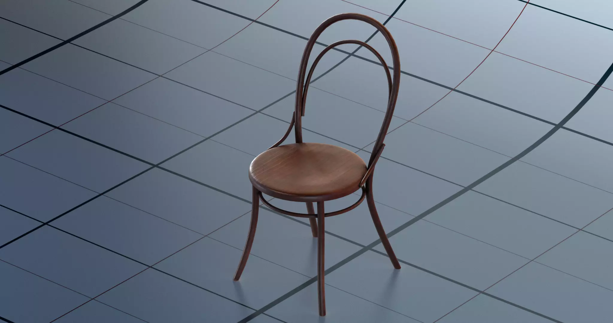 Chair PBR on table 3D model_0