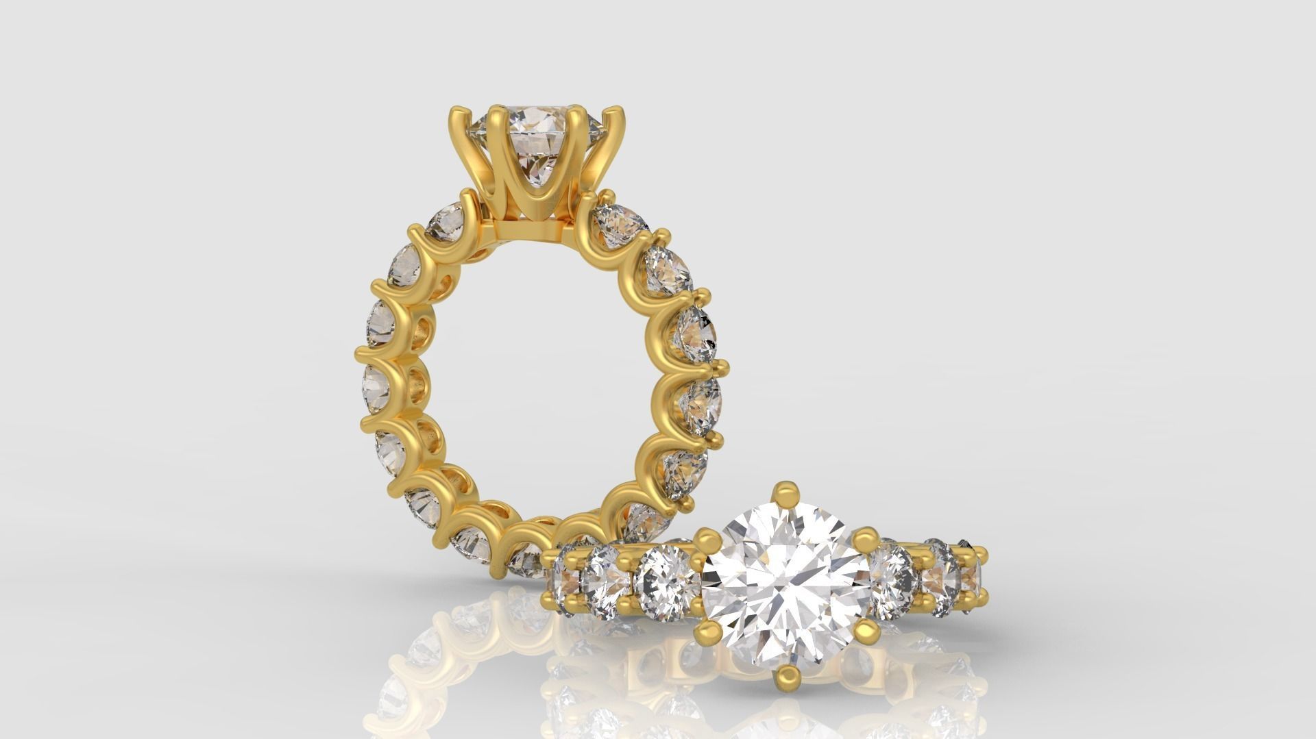 Solitaire Engagement Ring 3d print model A89 3D print model_1