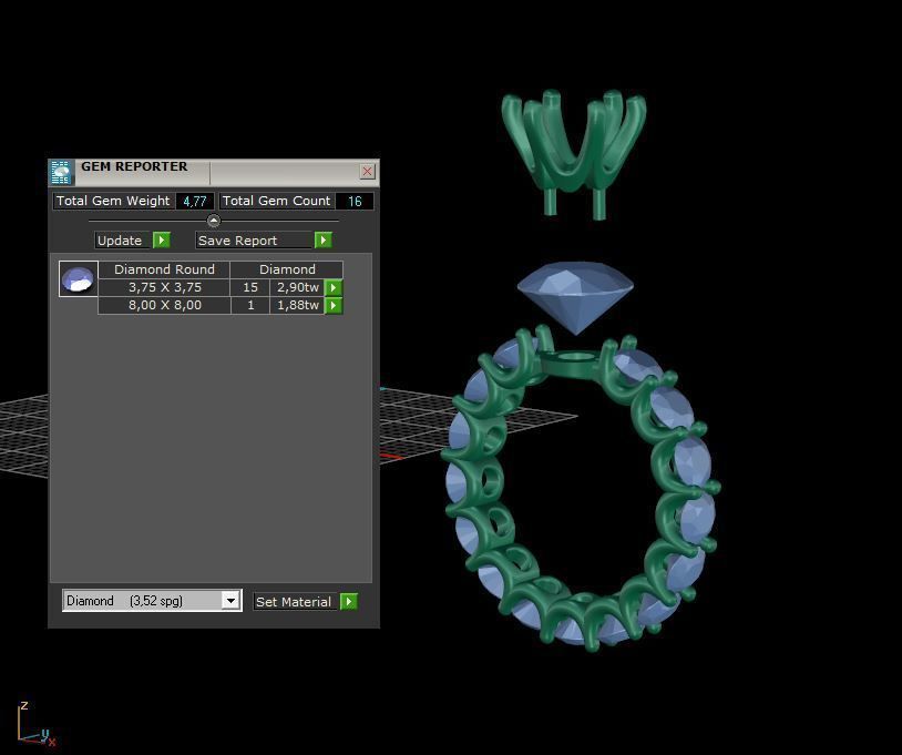 Solitaire Engagement Ring 3d print model A89 3D print model_7