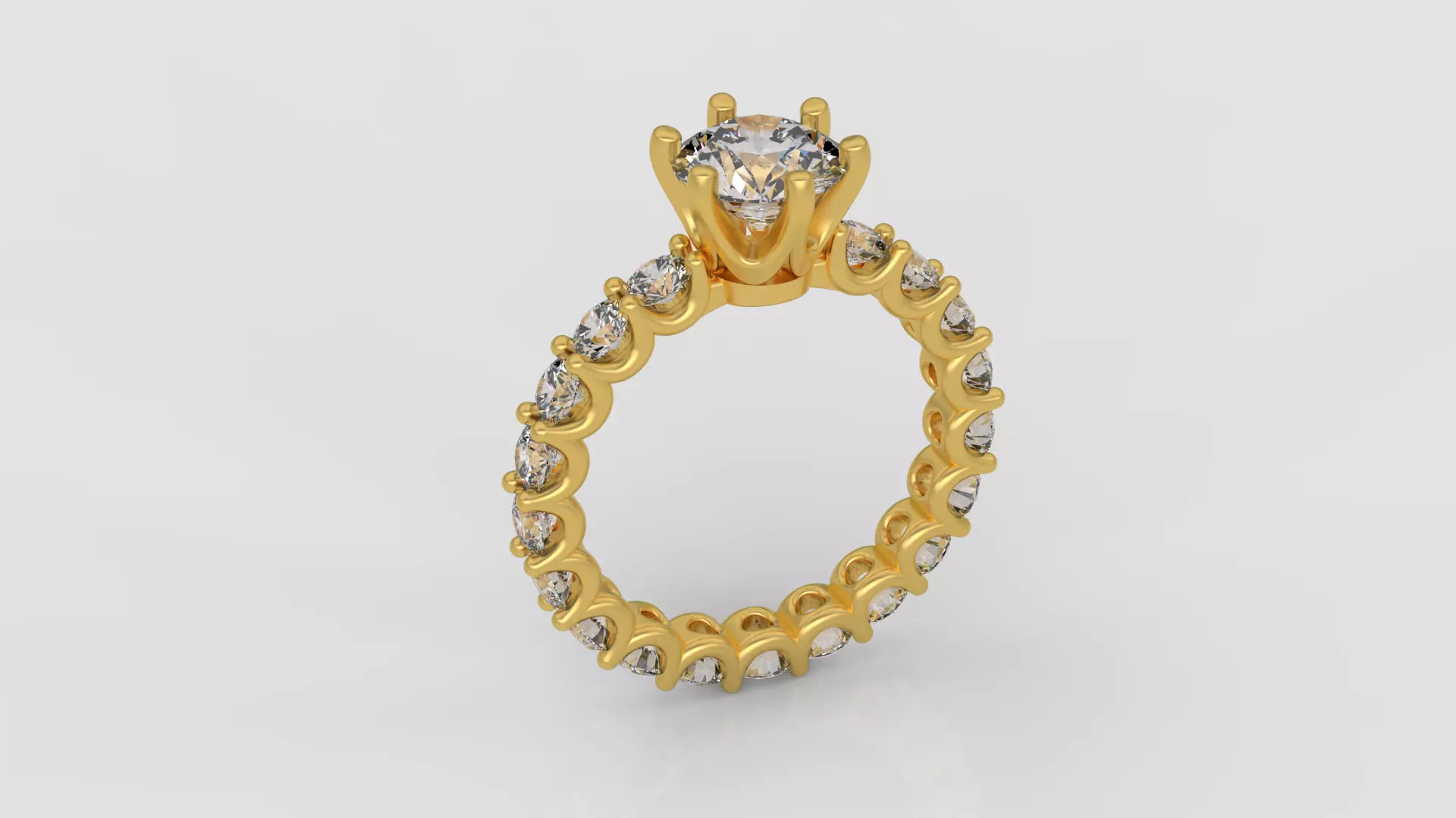 Solitaire Engagement Ring 3d print model A89 3D print model_0