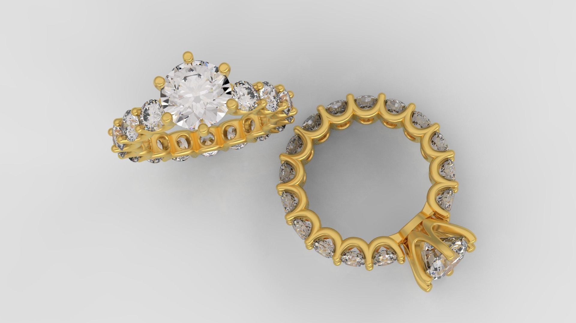 Solitaire Engagement Ring 3d print model A89 3D print model_3