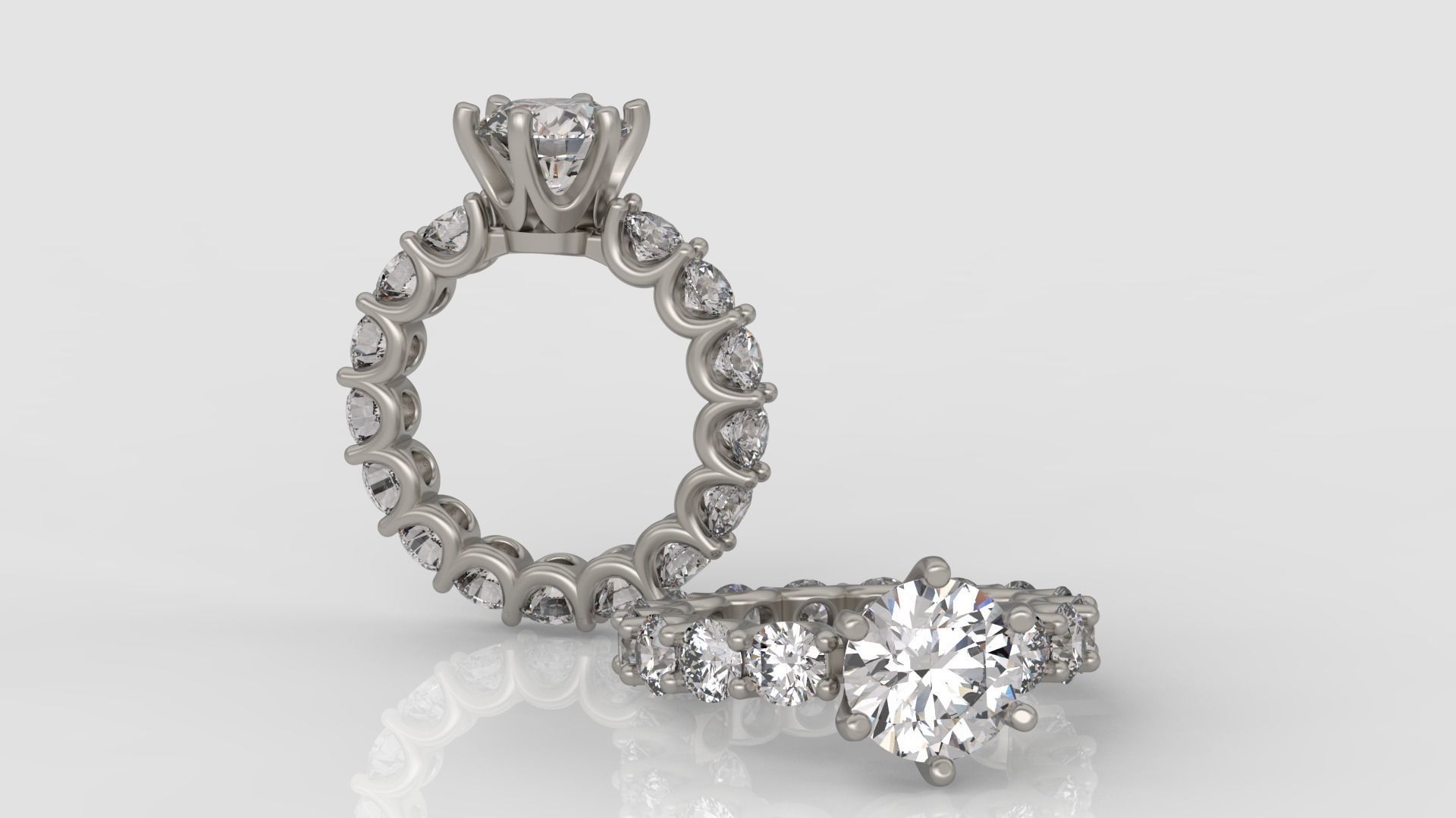 Solitaire Engagement Ring 3d print model A89 3D print model_2