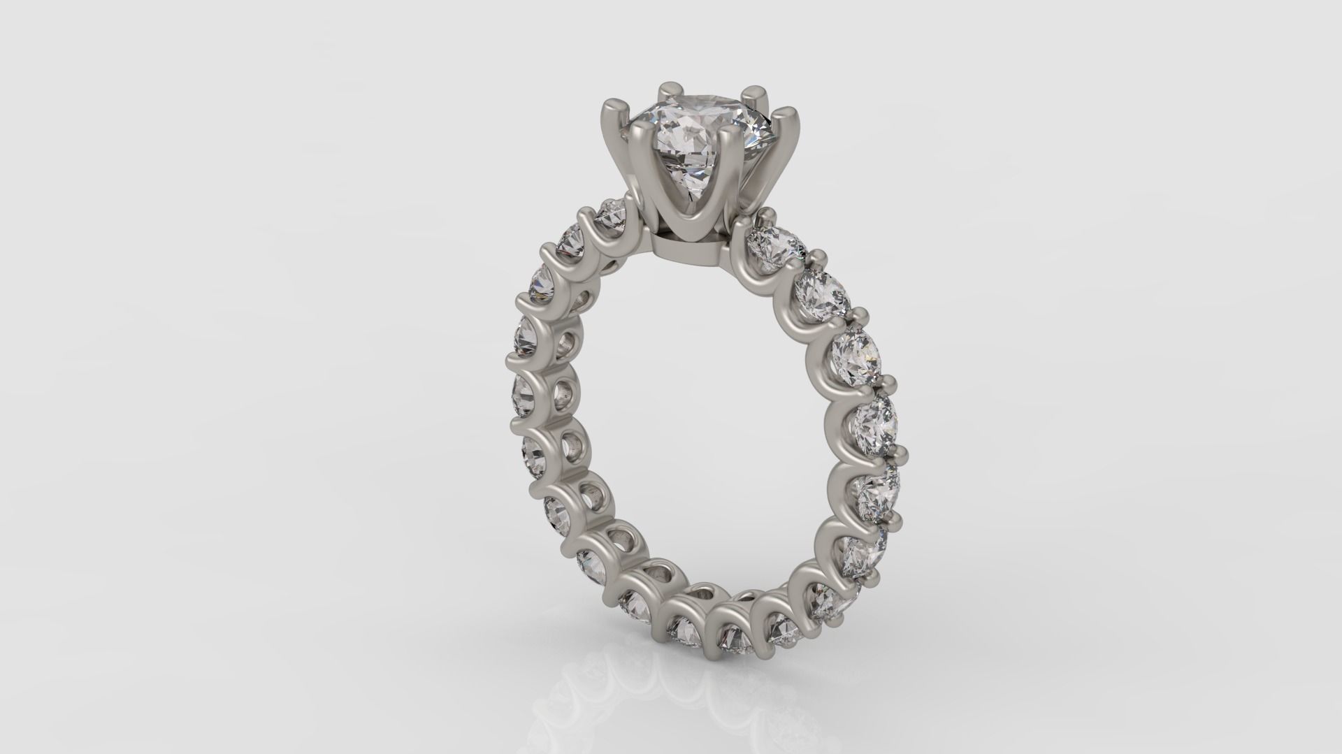 Solitaire Engagement Ring 3d print model A89 3D print model_4