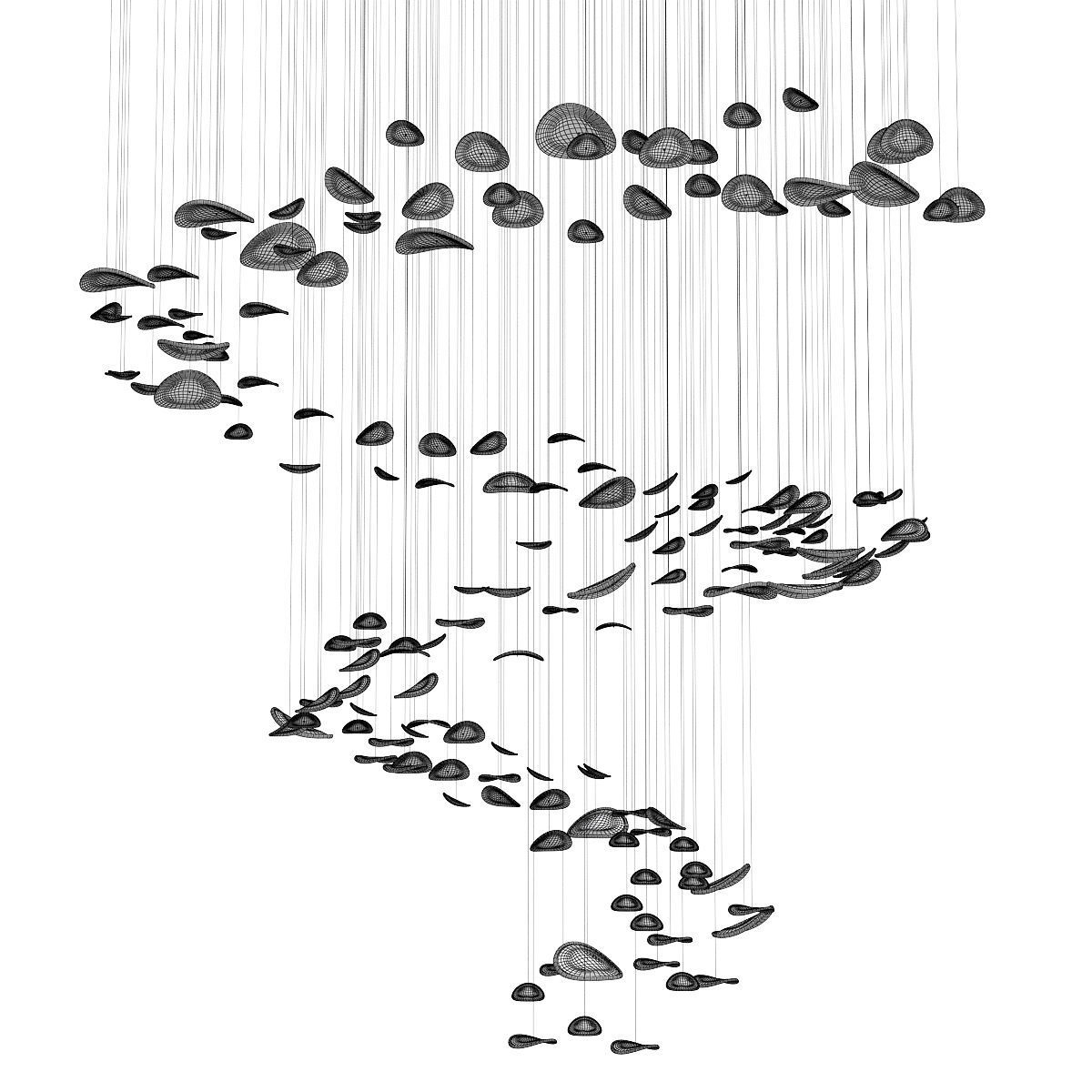 Chandelier drop Low-poly 3D model_3