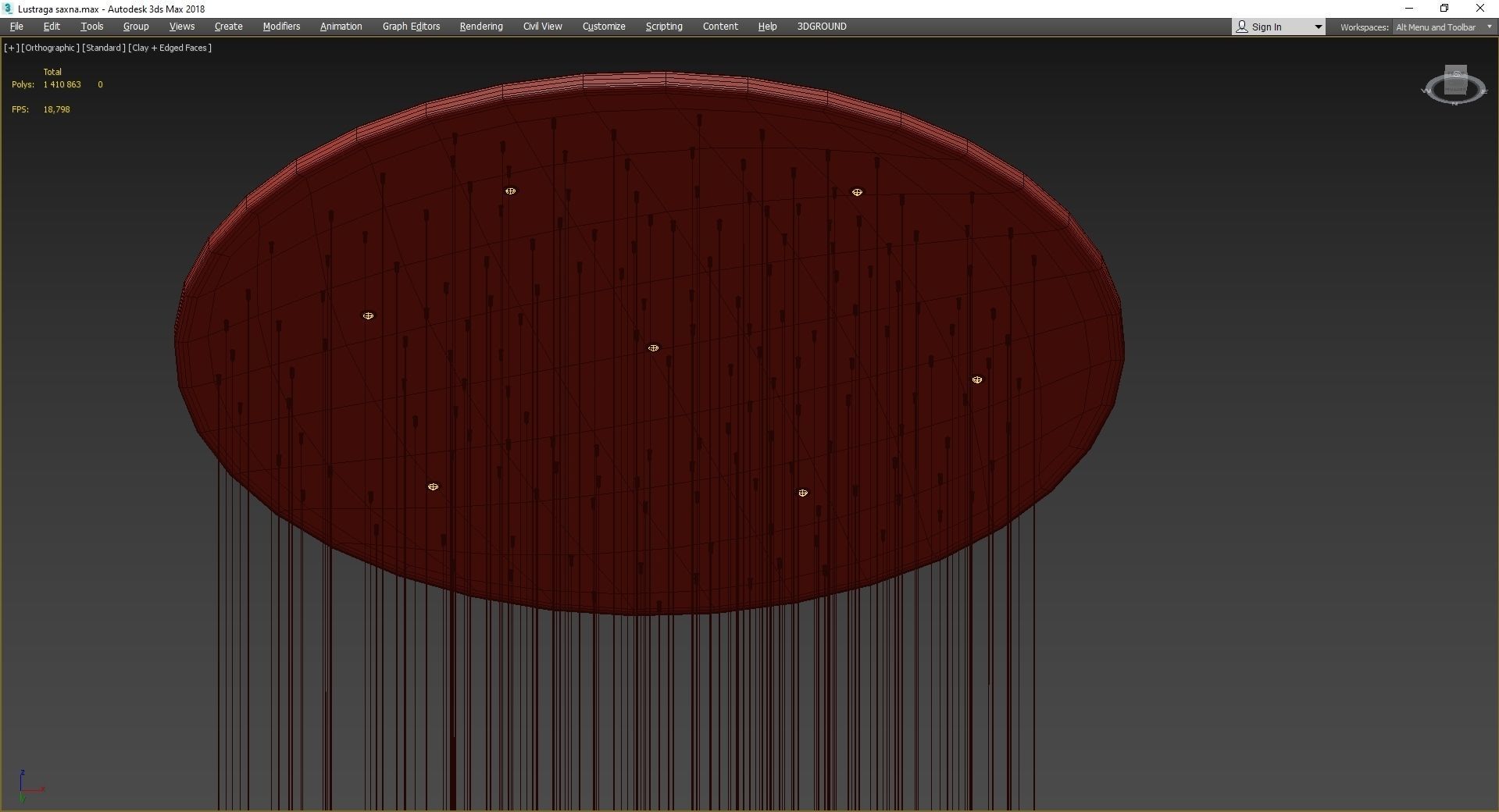 Chandelier drop Low-poly 3D model_5