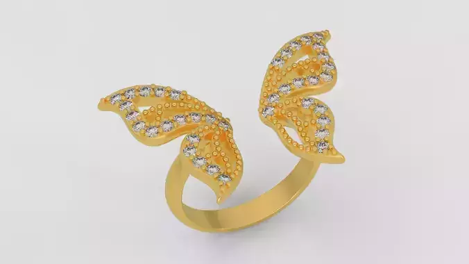 Butterfly ring 3D print model A94