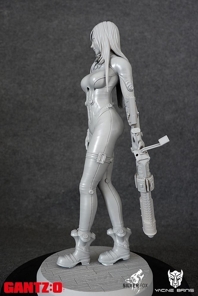 Gantz 3D Model statue of woman holding sword 3D print model_12