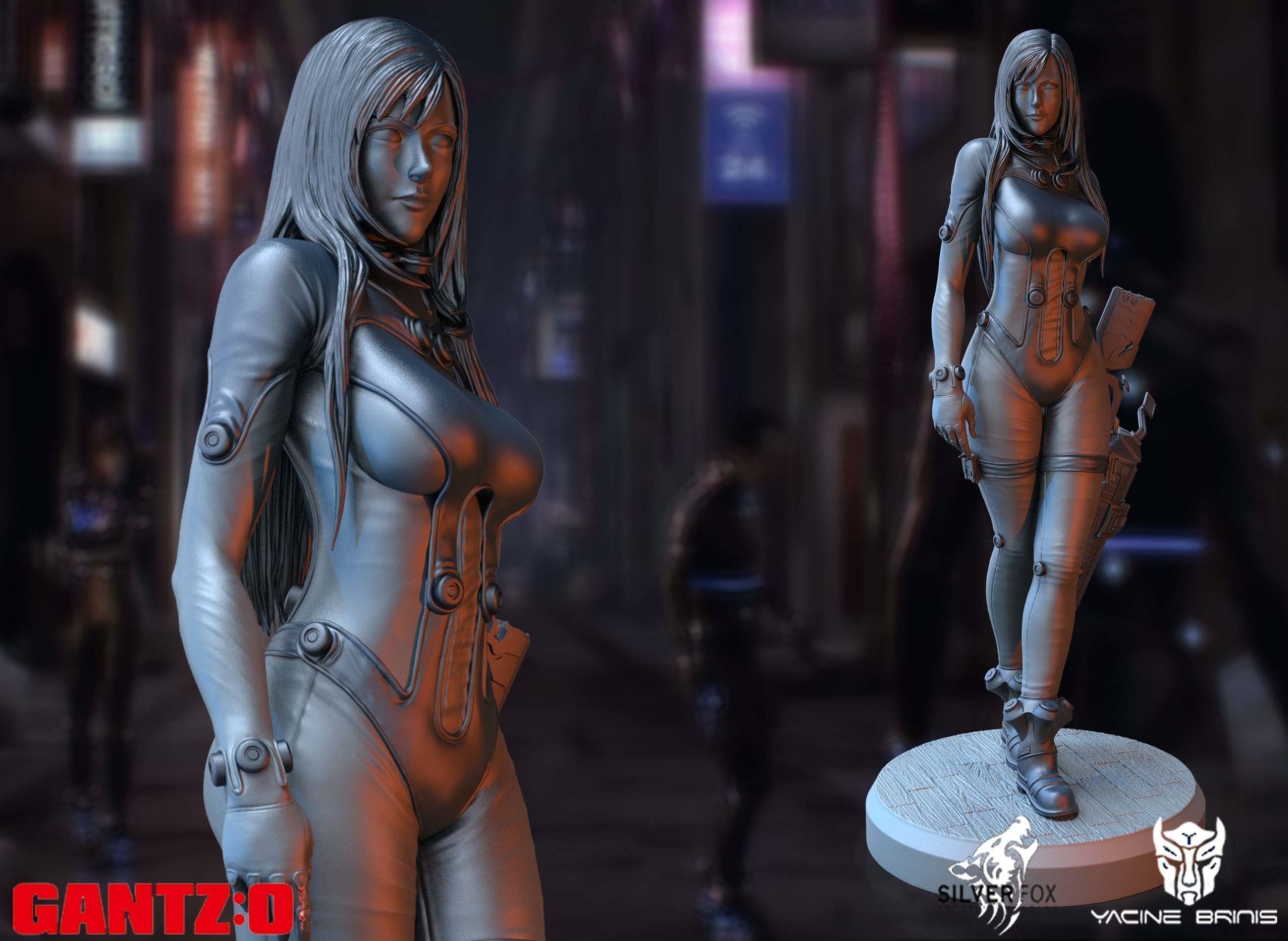 Gantz 3D Model statue of woman holding sword 3D print model_55