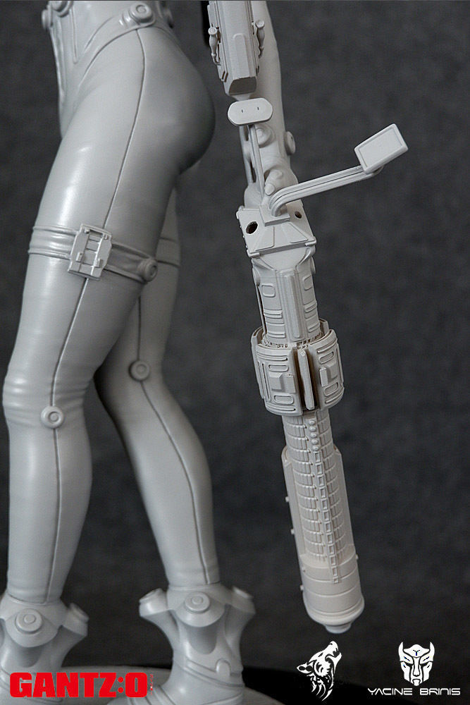 Gantz 3D Model statue of woman holding sword 3D print model_11