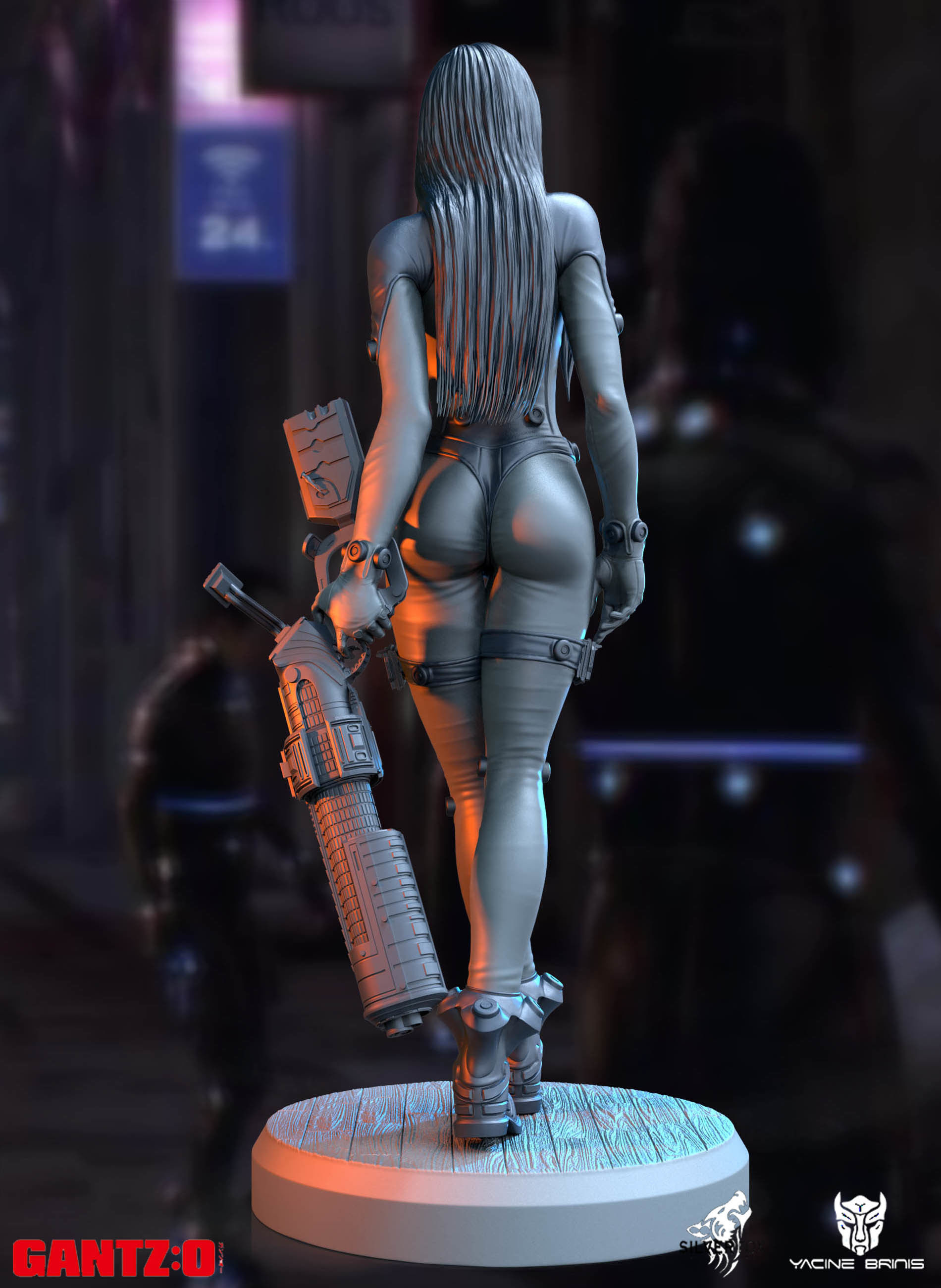Gantz 3D Model statue of woman holding sword 3D print model_51