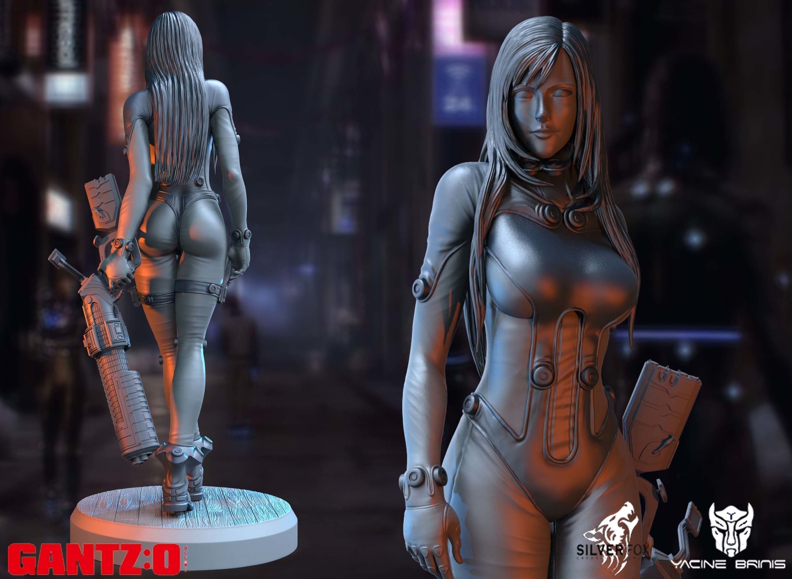 Gantz 3D Model statue of woman holding sword 3D print model_52