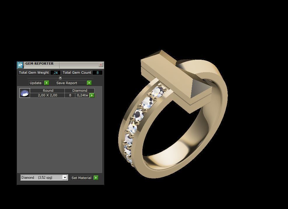 Ring Tiffany with diamonds 3D print model 3D print model_5