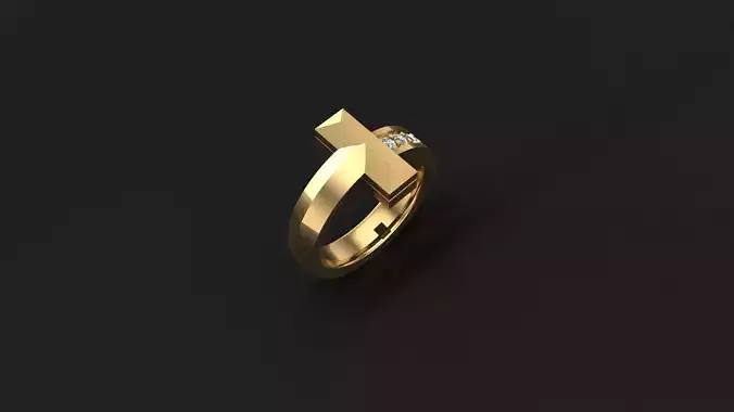 Ring Tiffany with diamonds 3D print model