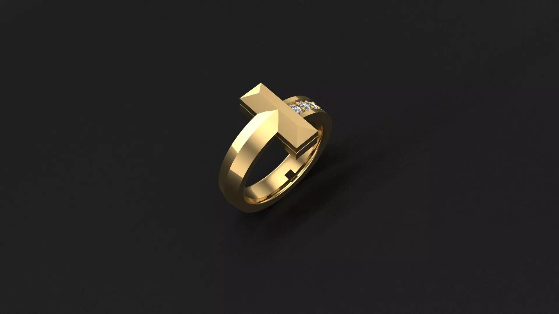 Ring Tiffany with diamonds 3D print model 3D print model_0