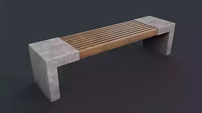 Modern Outdoor Bench 23 PBR Game Ready Low-poly 3D model