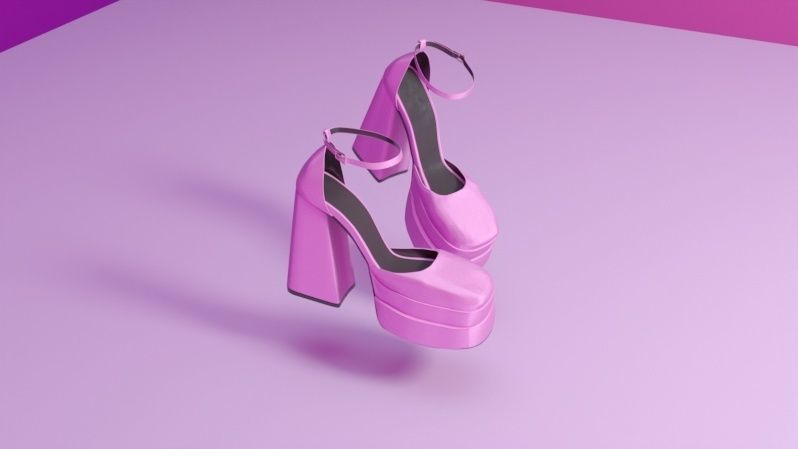 Heels 3D model pair of high heeled shoes 3D model_1