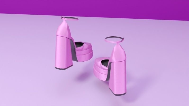 Heels 3D model pair of high heeled shoes 3D model_2