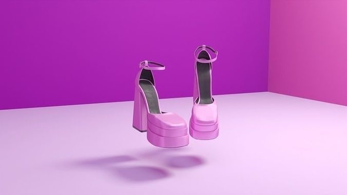 Heels 3D model pair of high heeled shoes 3D model