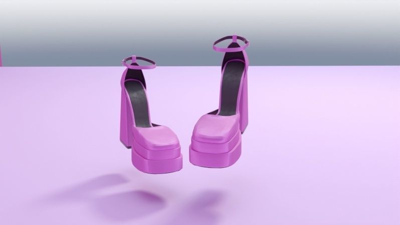 Heels 3D model pair of high heeled shoes 3D model_3
