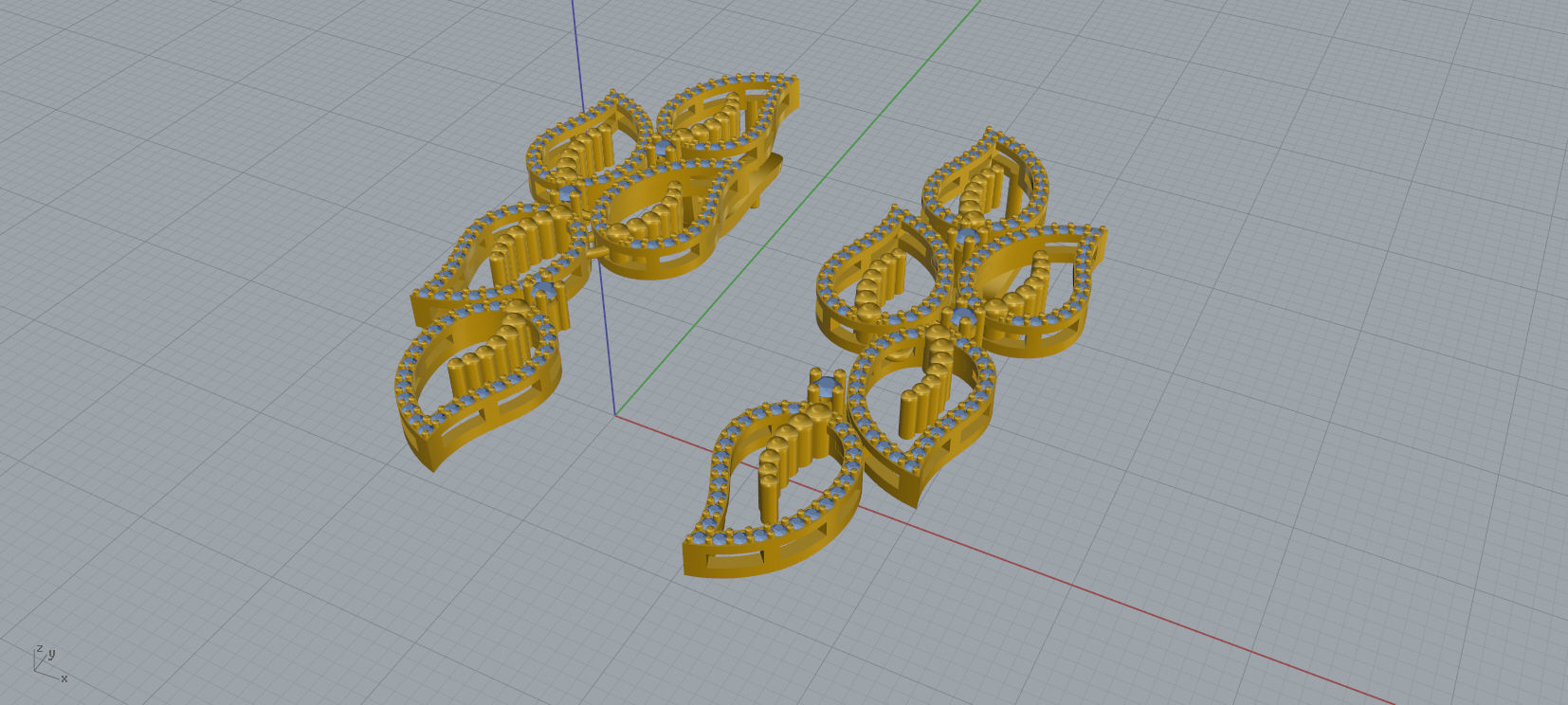 Earrings diamond 3d print model A98 3D print model_11