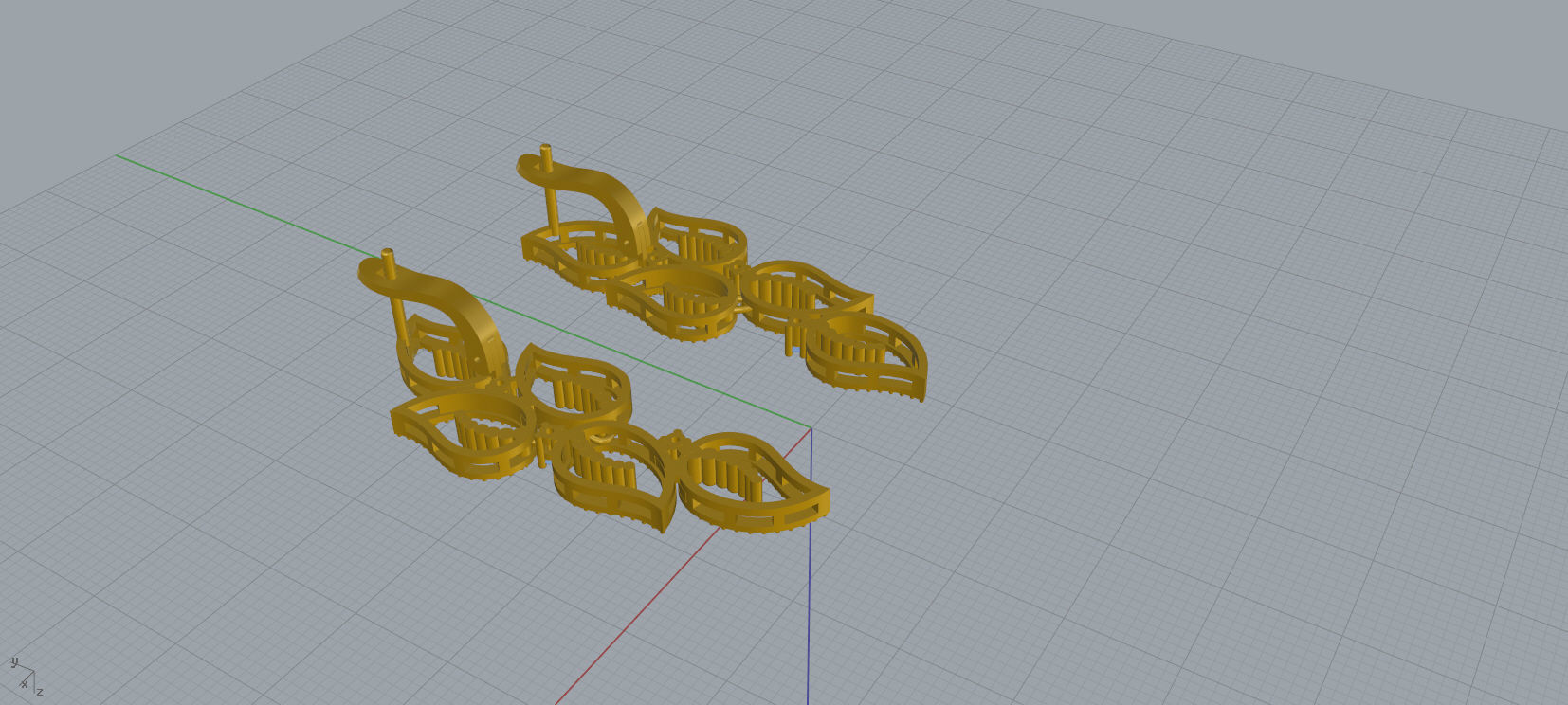 Earrings diamond 3d print model A98 3D print model_13