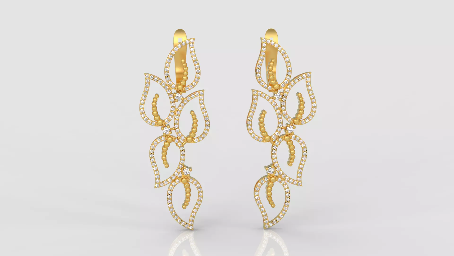 Earrings diamond 3d print model A98 3D print model_0