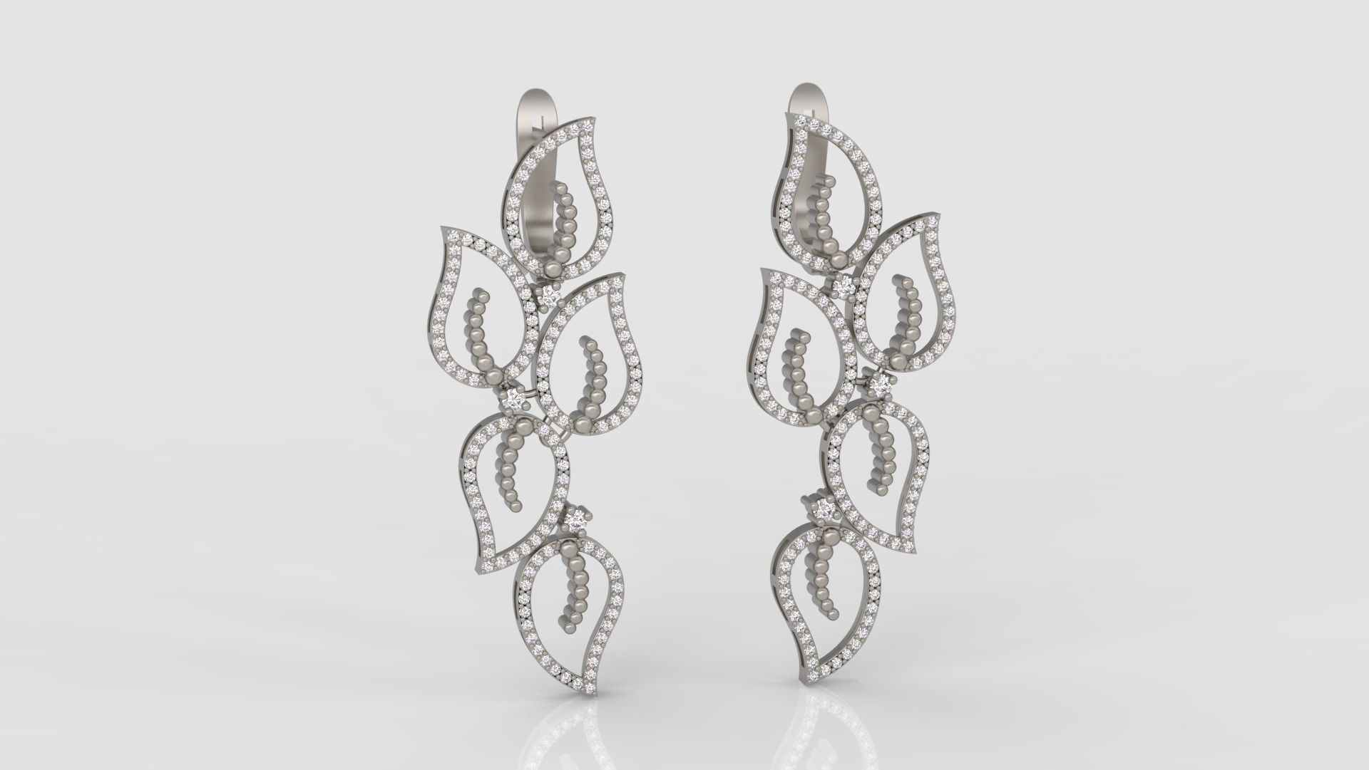Earrings diamond 3d print model A98 3D print model_1