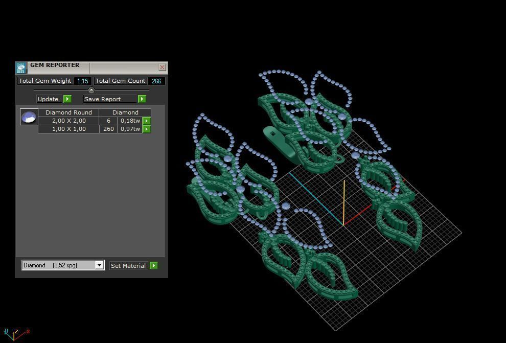 Earrings diamond 3d print model A98 3D print model_7