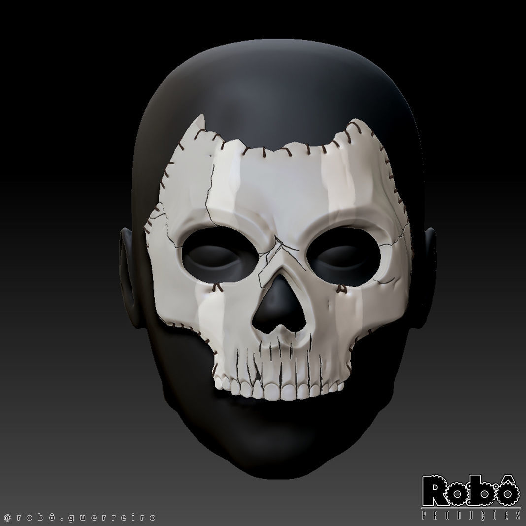 Ghost Mace Mask - Call of Duty - Modern Warfare - WARZONE 3D print model_4