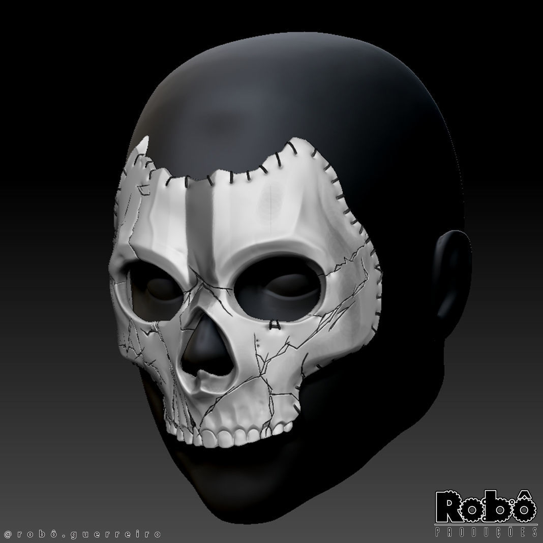 Ghost Mace Mask - Call of Duty - Modern Warfare - WARZONE 3D print model_7