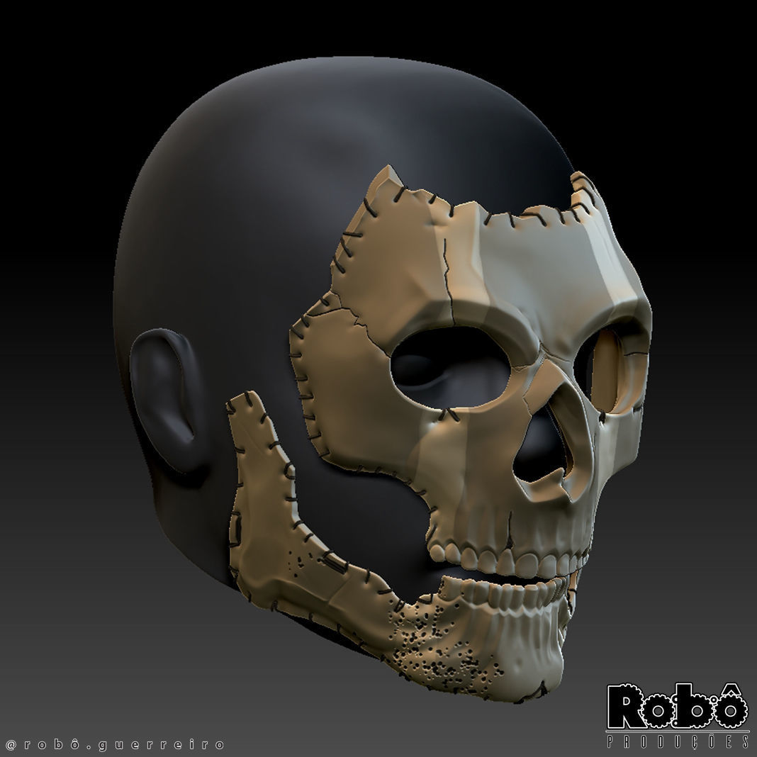 Ghost Mace Mask - Call of Duty - Modern Warfare - WARZONE 3D print model_3