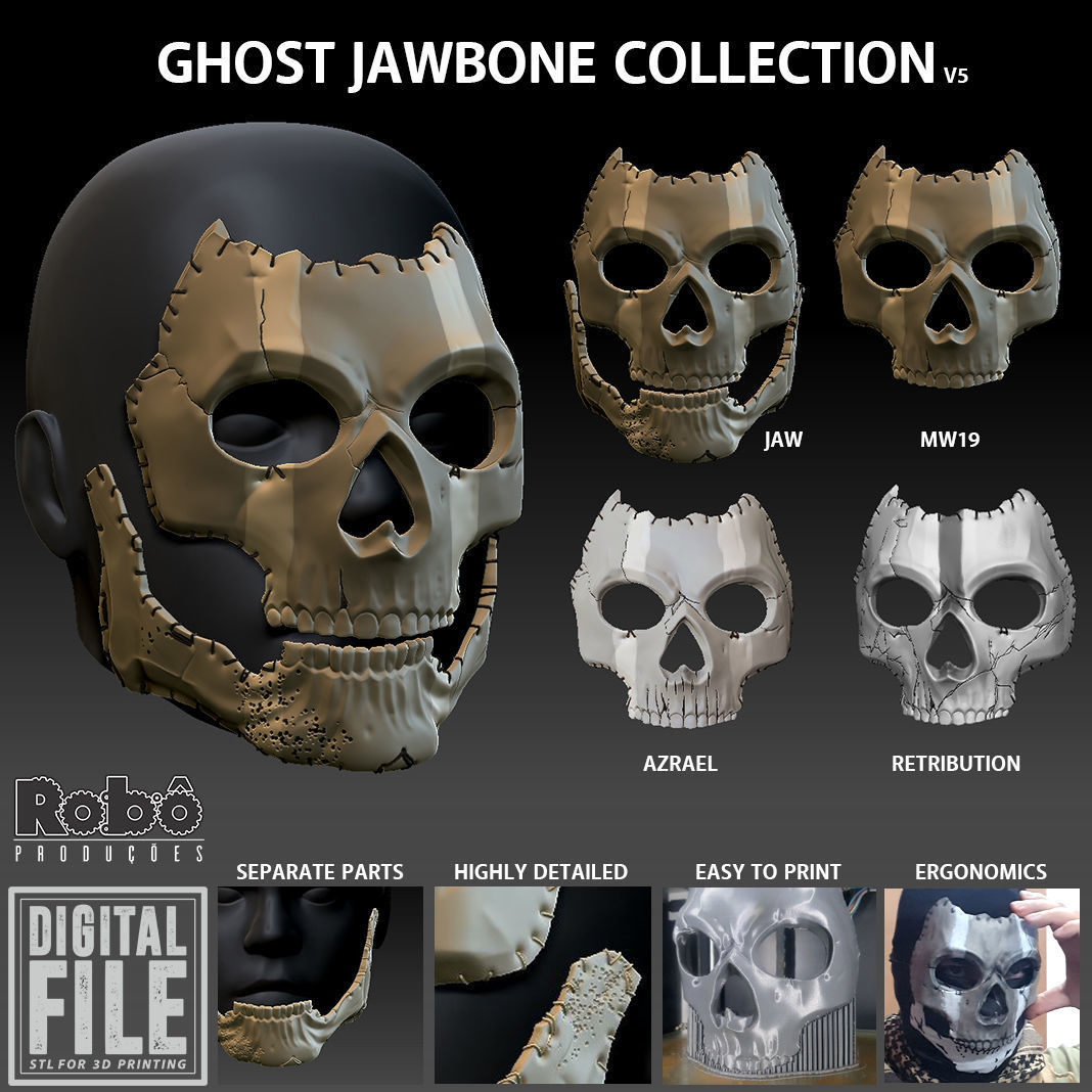 Ghost Mace Mask - Call of Duty - Modern Warfare - WARZONE 3D print model_0