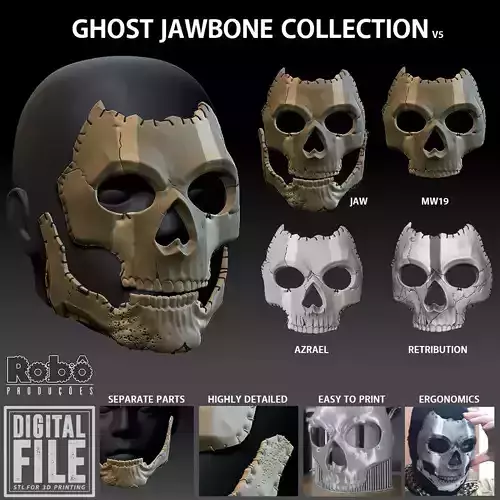 Ghost Mace Mask - Call of Duty - Modern Warfare - WARZONE 3D print model