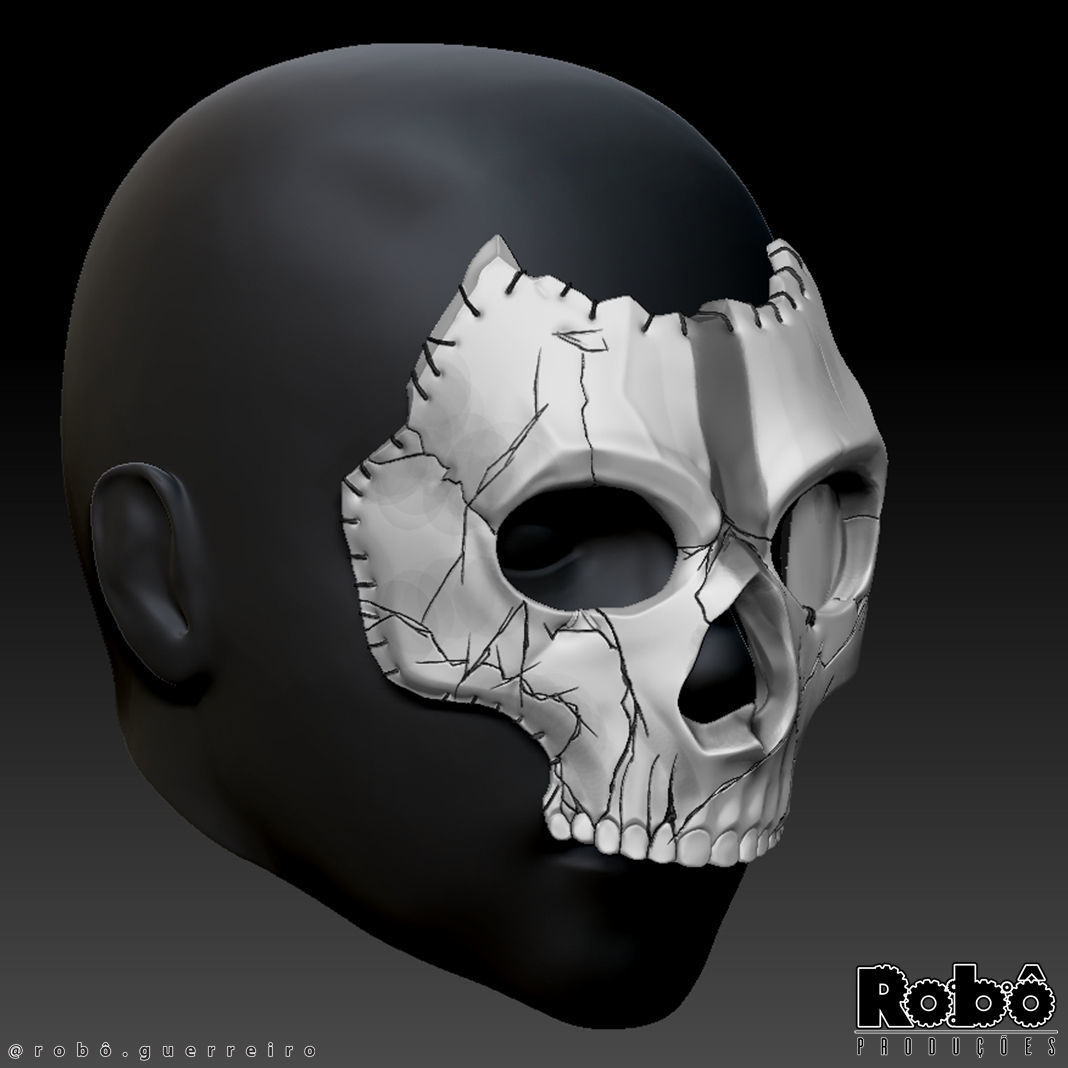 Ghost Mace Mask - Call of Duty - Modern Warfare - WARZONE 3D print model_8