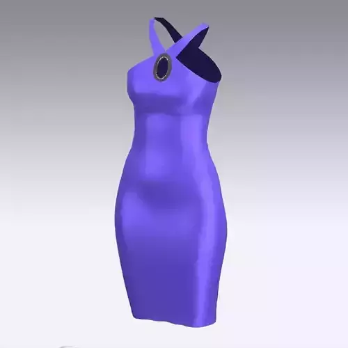  DRESS STRAP TWO NECKLINE COLOR PURPLE FABRIC 