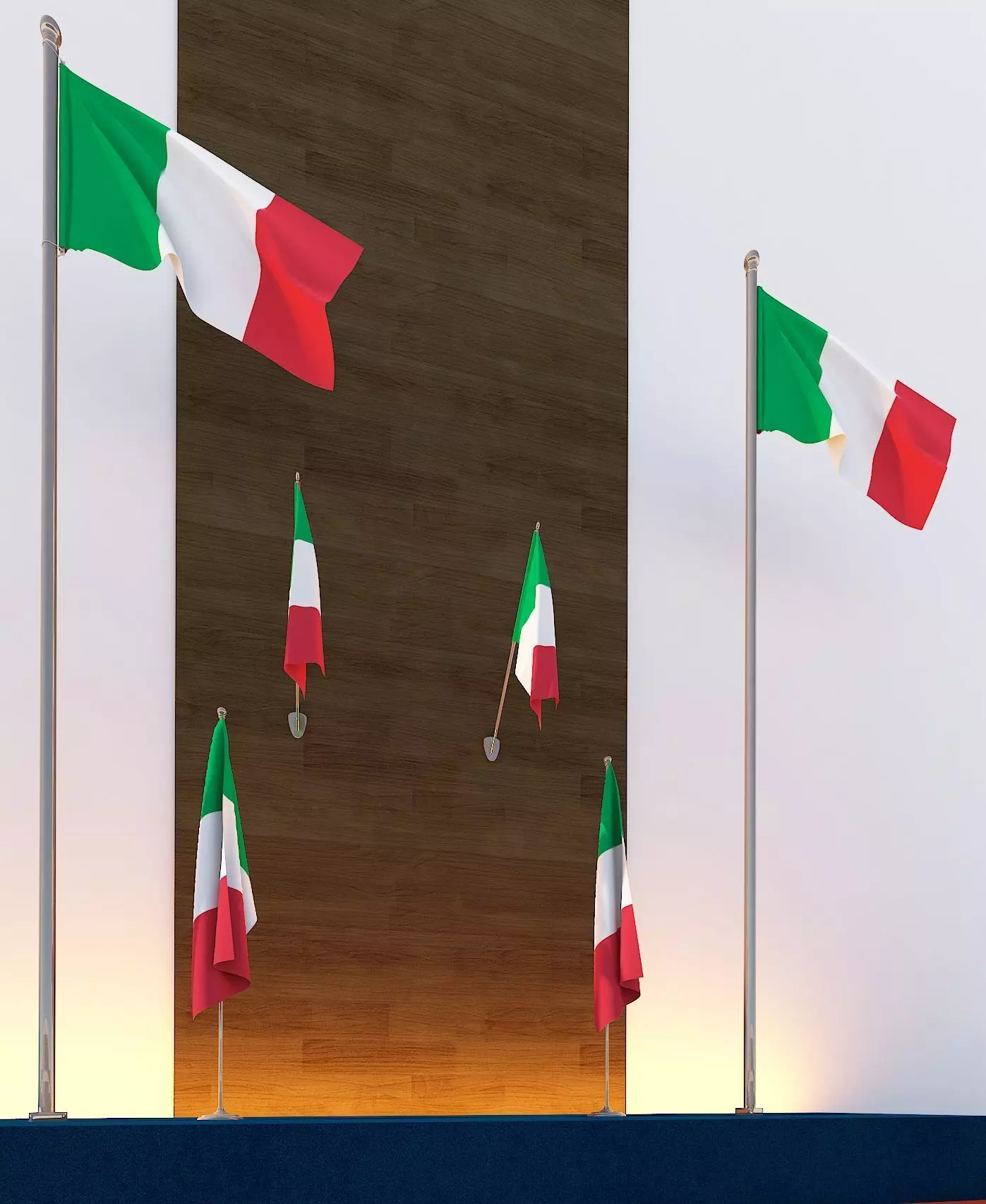 Flag Italy Low-poly 3D model_0