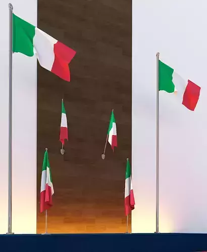 Flag Italy Low-poly 3D model