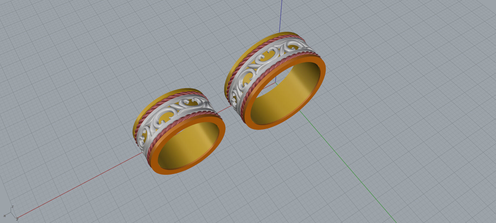 Wedding rings 3d print model A99 3D print model_5