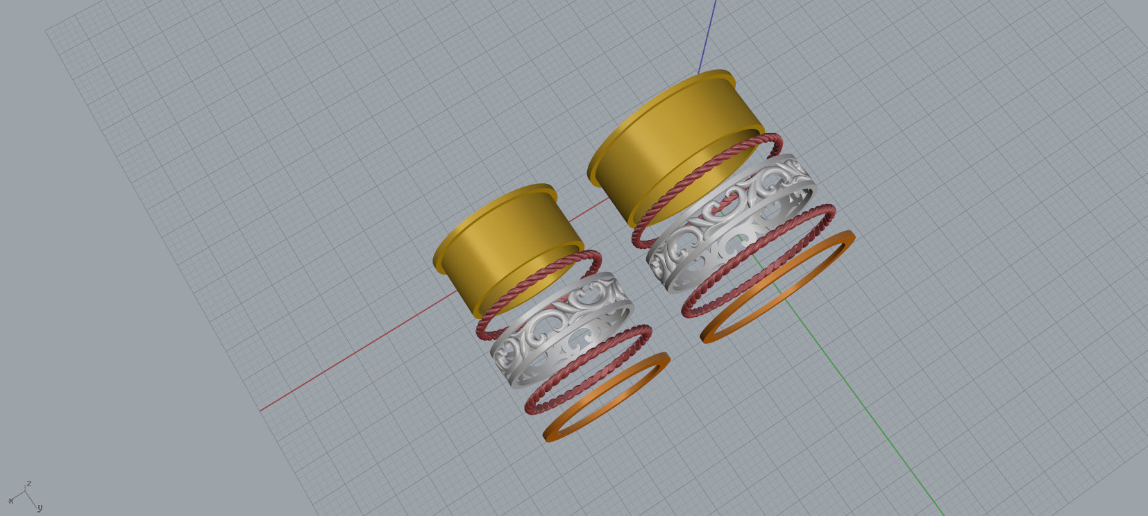 Wedding rings 3d print model A99 3D print model_10