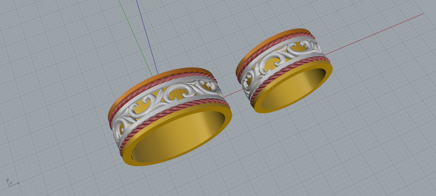 Wedding rings 3d print model A99 3D print model_11