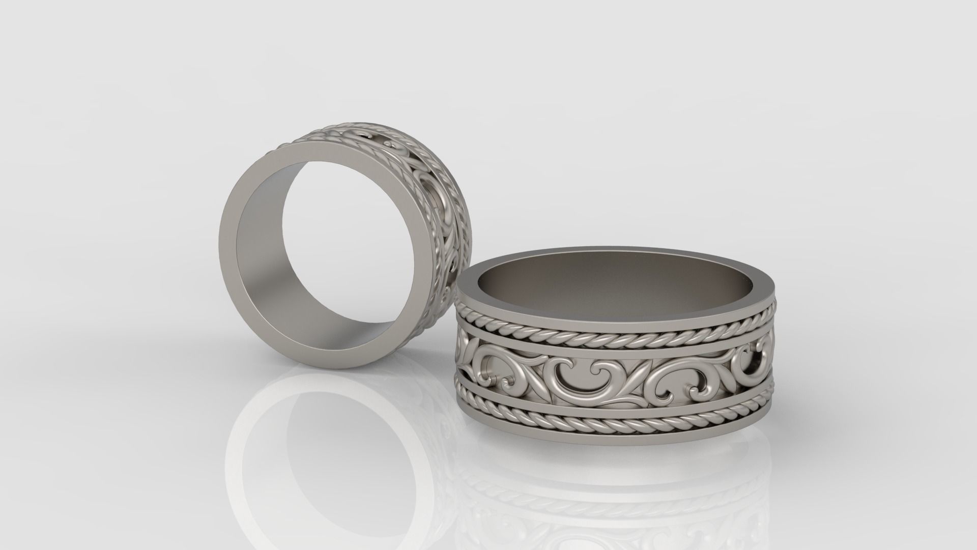 Wedding rings 3d print model A99 3D print model_6
